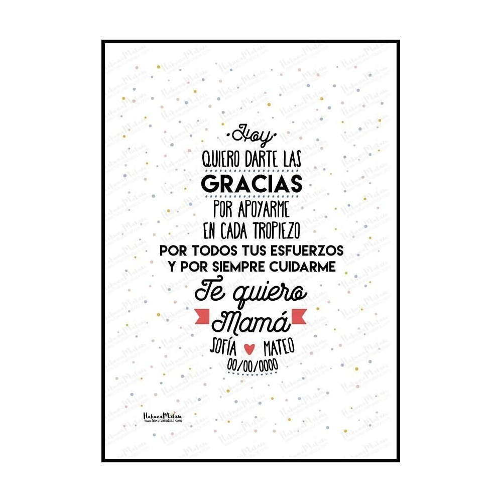 Lámina personalizada - Gracias por estar siempre a mi lado