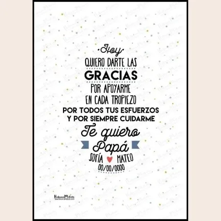 Lámina personalizada - Te quiero Papá · detalle