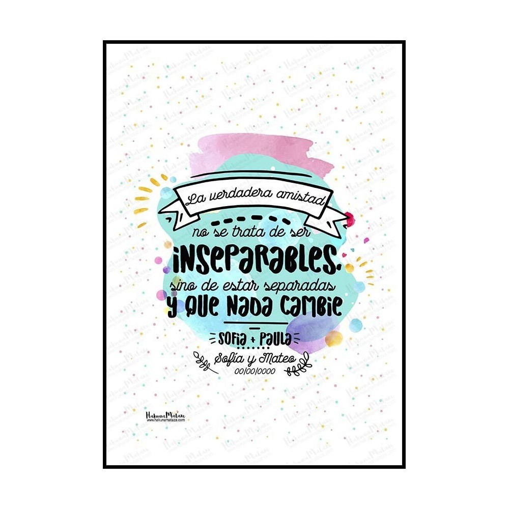 La lámina "La verdadera amistad" es el regalo perfecto para ese amigo especial.