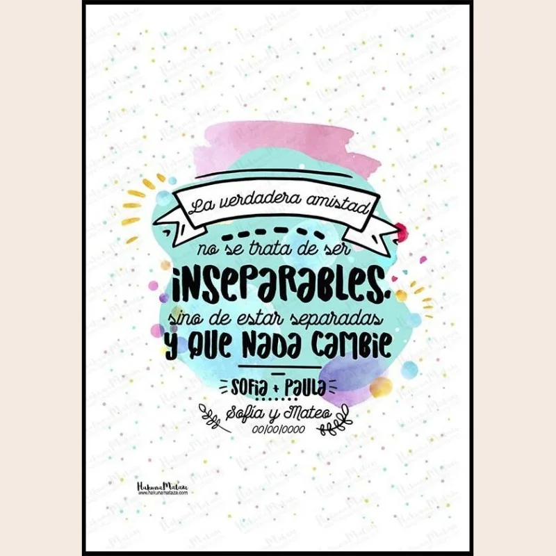 Lámina personalizada - La verdadera amistad · detalle