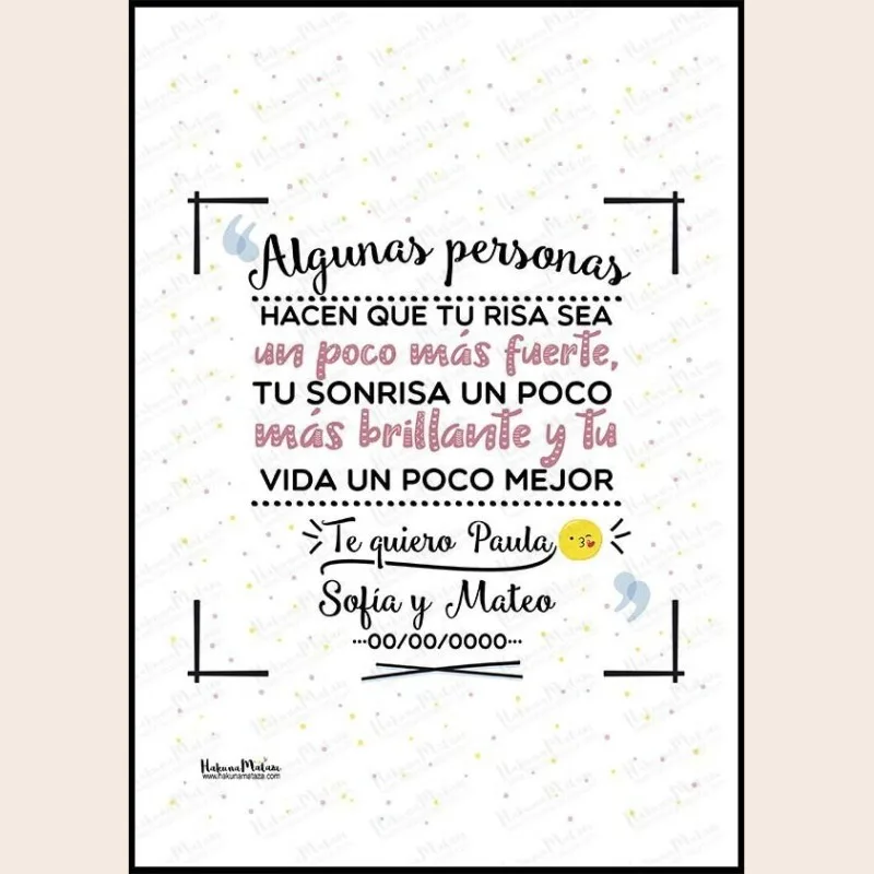 Lámina personalizada - Algunas personas (rosa) · detalle