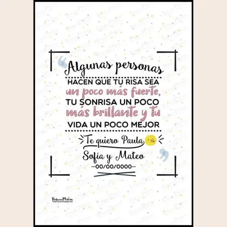 Lámina personalizada - Algunas personas (rosa) · detalle