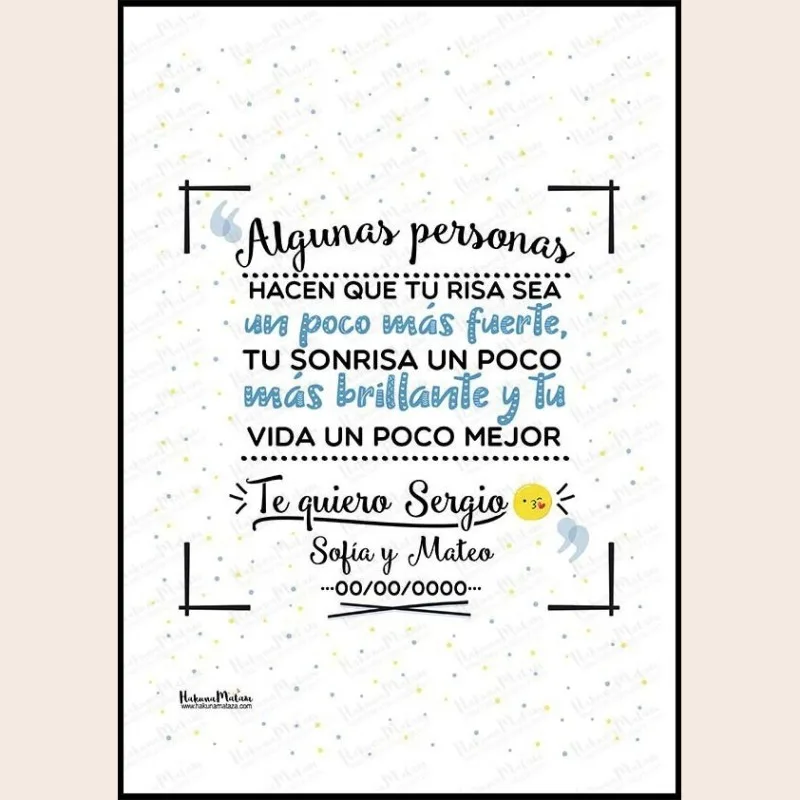 Lámina personalizada - Algunas personas (azul) · detalle