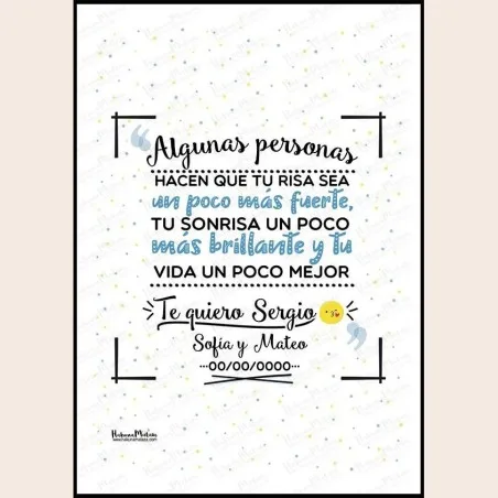 Lámina personalizada - Algunas personas (azul) · detalle