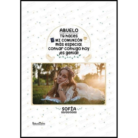 Lámina personalizada con foto de comunión - Contar contigo es genial