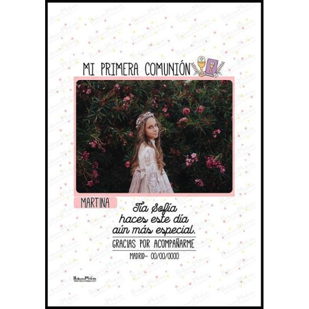 Lámina personalizada con foto de comunión - Mi primera comunión