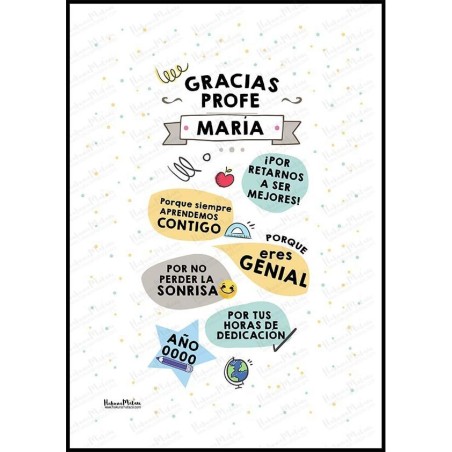 Lámina personalizada - Gracias profe Lámina personalizada - Gracias profe