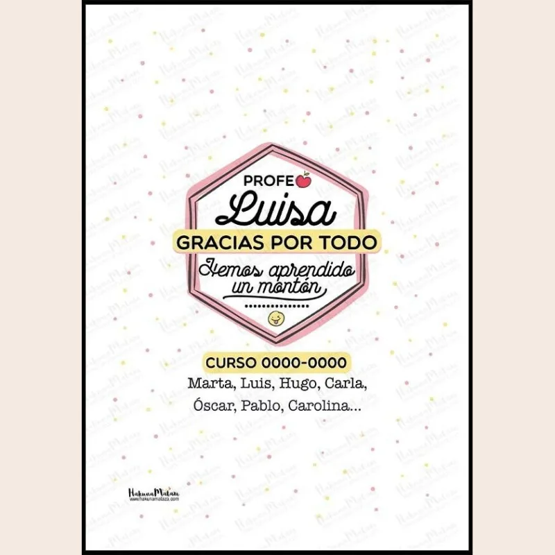 Lámina - Profesora gracias por todo · detalle