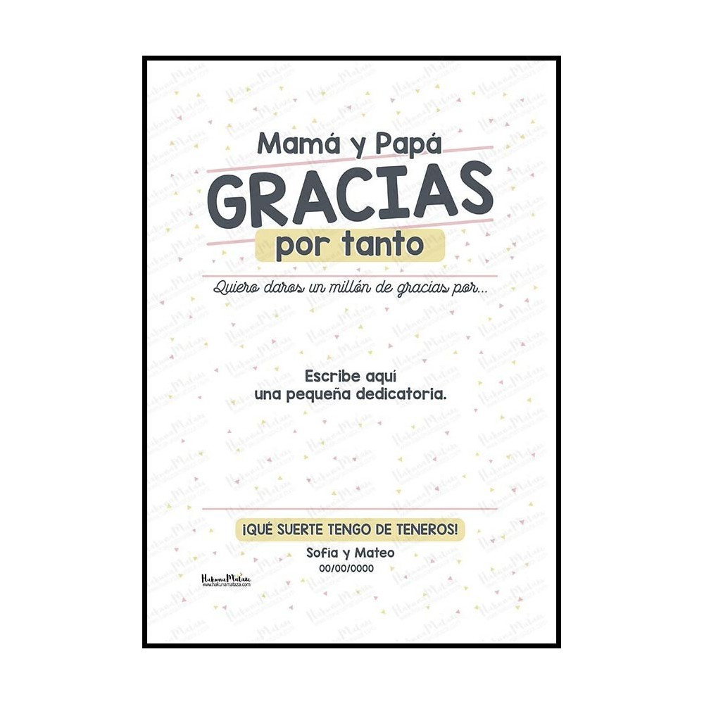 Lámina personalizada - Gracias por tanto