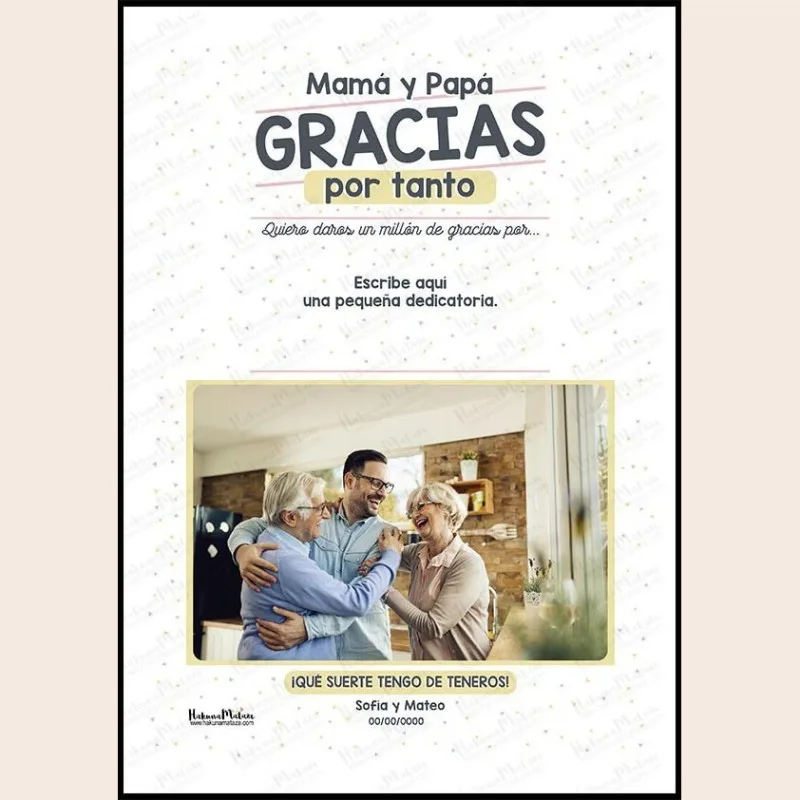Lámina personalizada con foto - Gracias por tanto · detalle