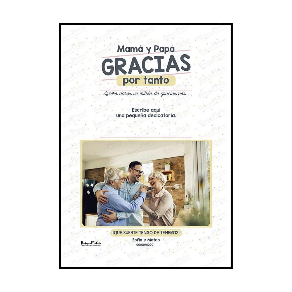 Lámina personalizada con foto - Gracias por tanto