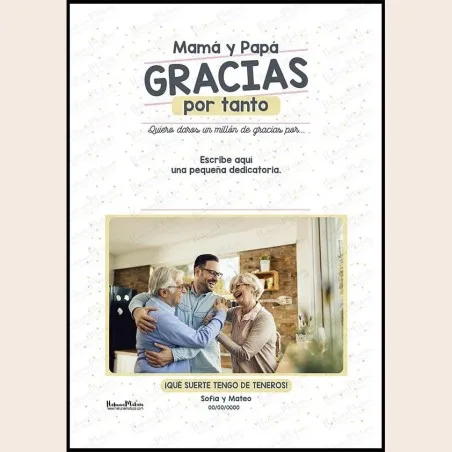 Lámina personalizada con foto - Gracias por tanto · detalle