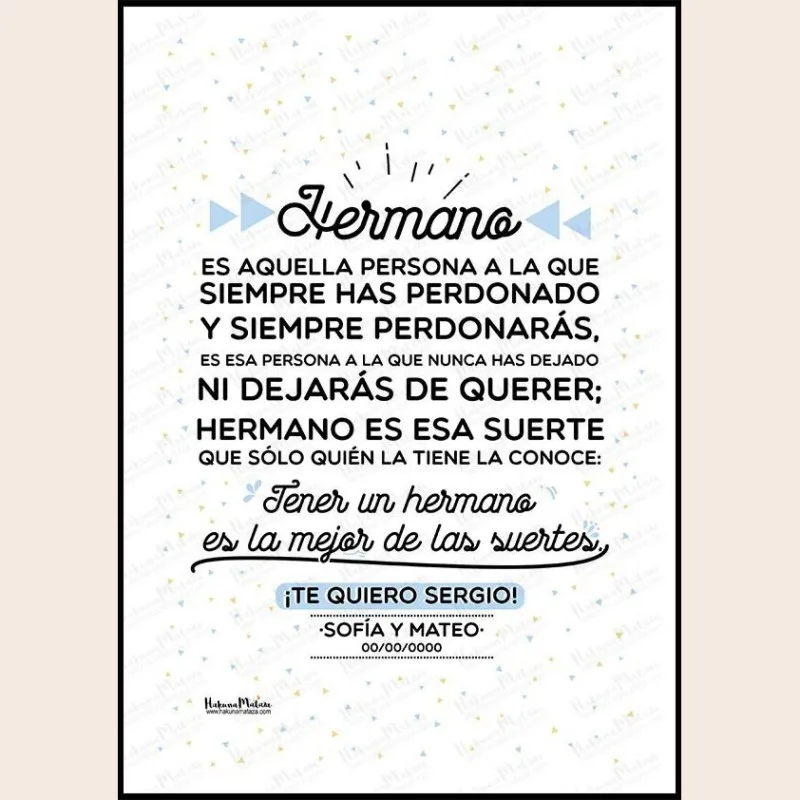 Lámina - Tener un hermano es la mejor de las suertes · detalle