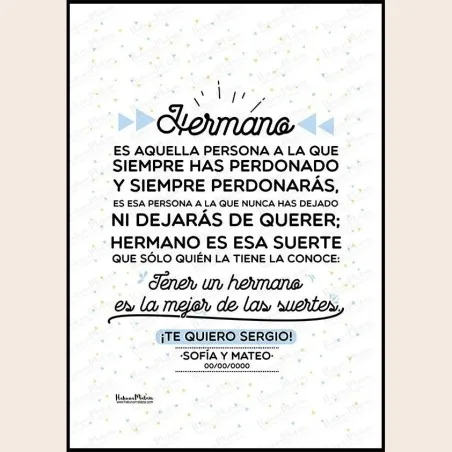Lámina - Tener un hermano es la mejor de las suertes · detalle
