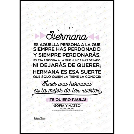 Lámina personalizada - Tenerte es la mejor de las suertes Lámina personalizada - Tenerte es la mejor de las suertes
