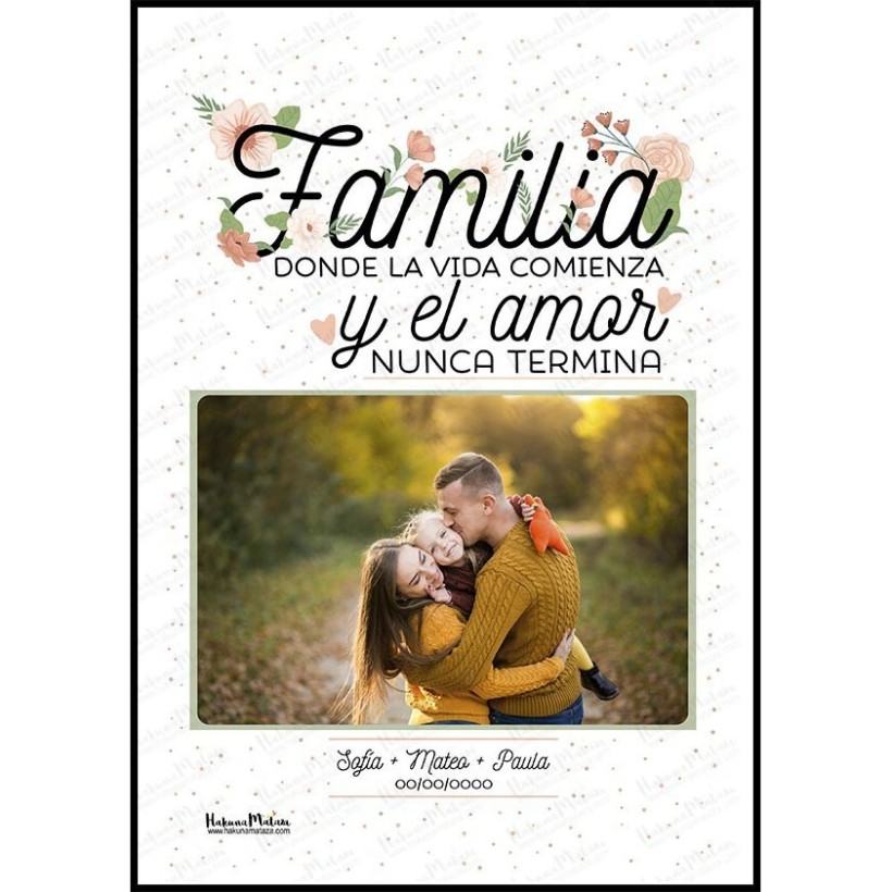 Personaliza con la foto de tu familia esta lámina única y especial.