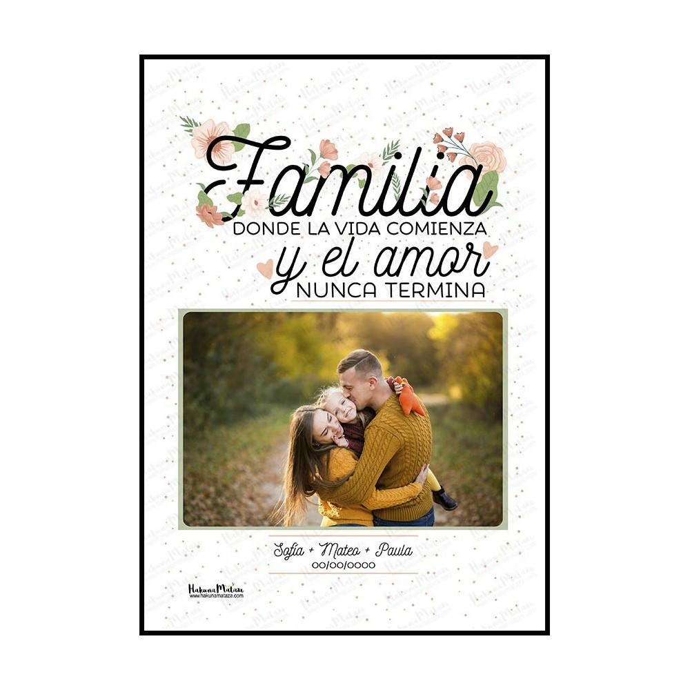 Personaliza con la foto de tu familia esta lámina única y especial.