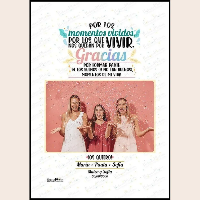 Lámina personalizada con foto - Por los momentos vividos 2