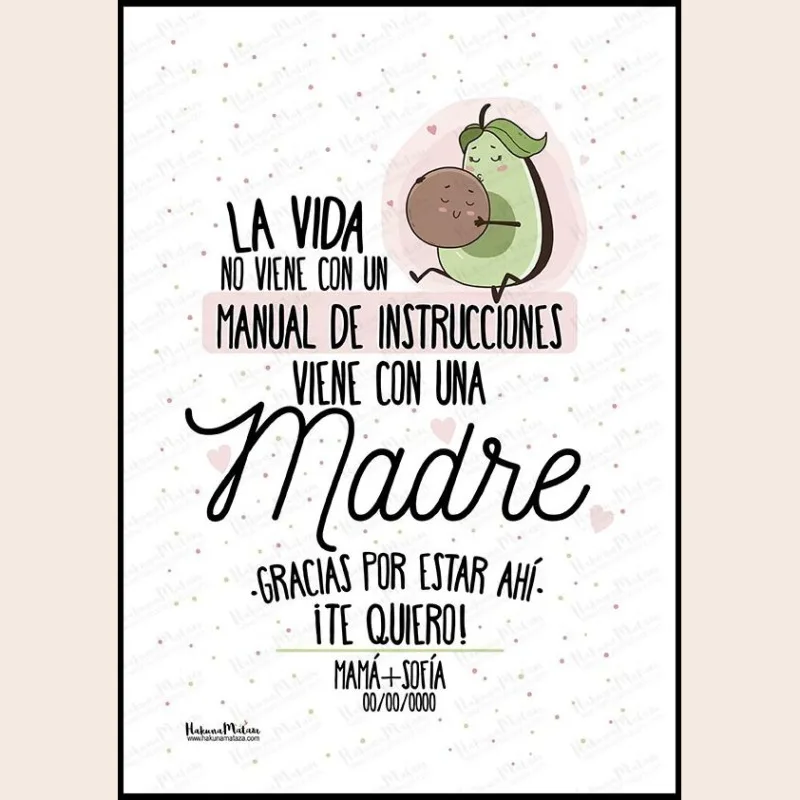 Lámina personalizada - La vida no viene con un manual · detalle