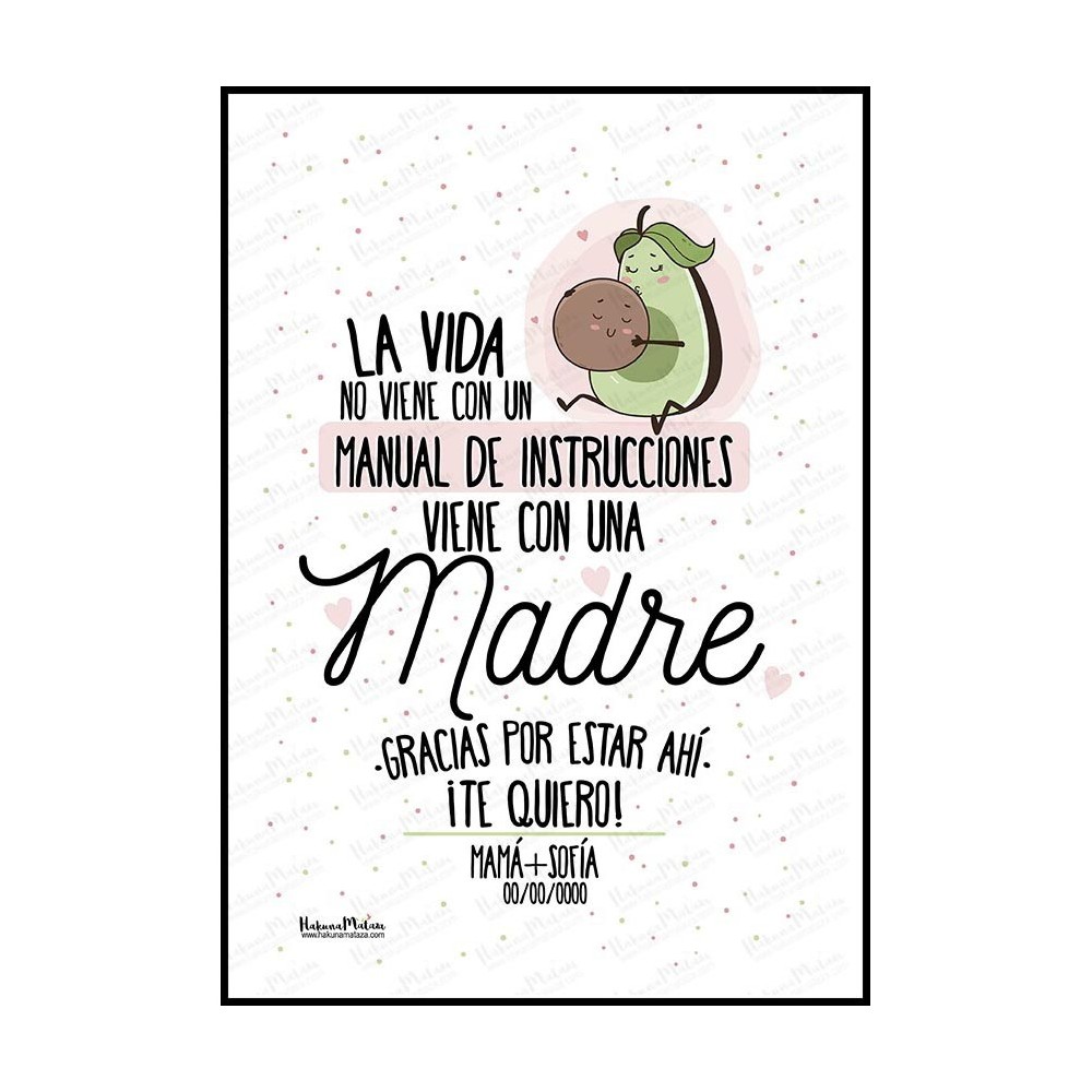Lámina personalizada - La vida no viene con un manual