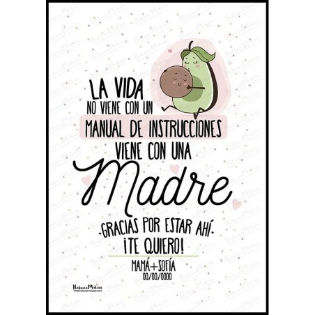Lámina personalizada - La vida no viene con un manual Lámina personalizada - La vida no viene con un manual