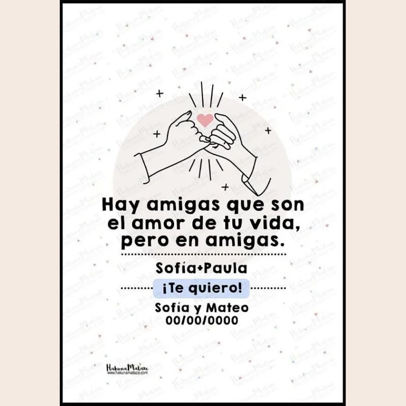 Lámina personalizada - Promesa de amistad eterna · detalle