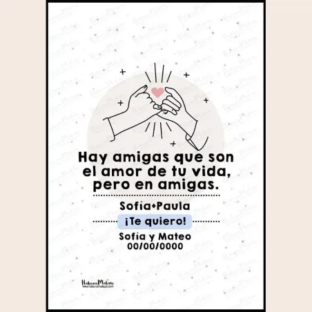 Lámina personalizada - Promesa de amistad eterna · detalle