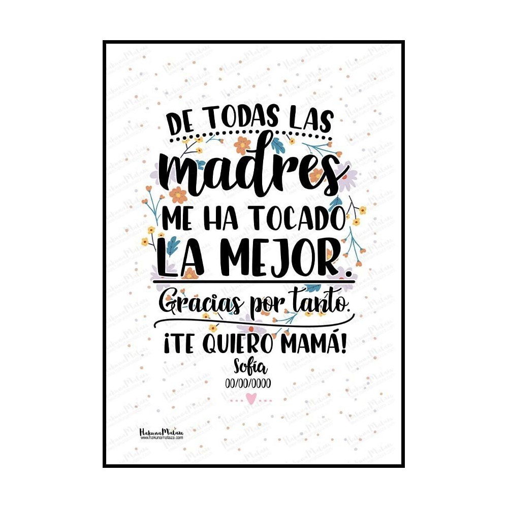 Lámina personalizada - De todas las madres