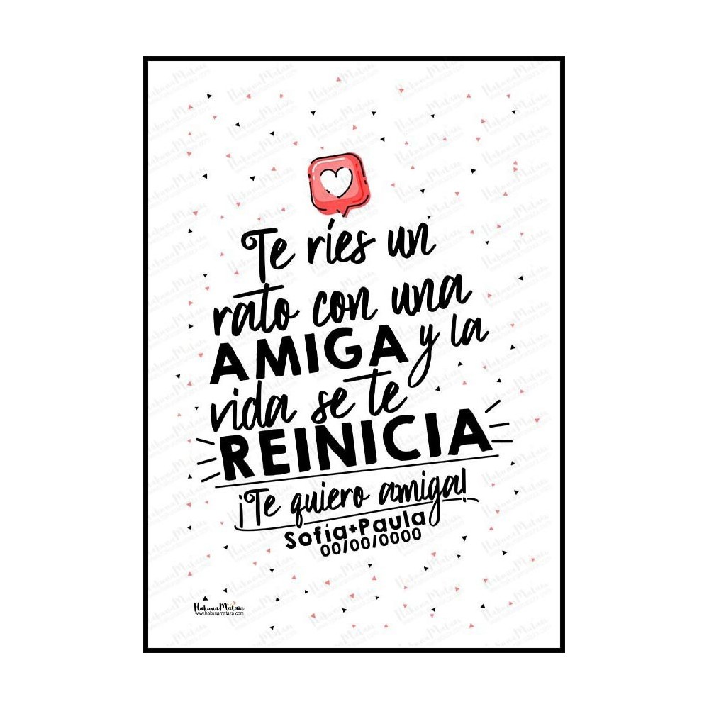 Lámina personalizada - Te ríes un rato y la vida se reinicia