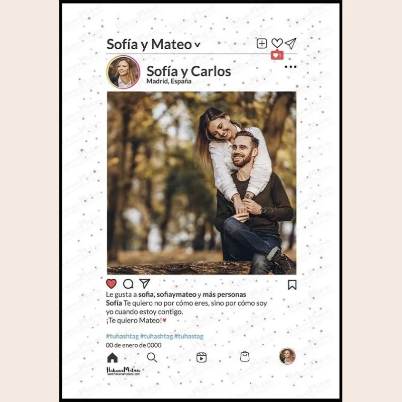 Lámina personalizada con foto estilo red social · detalle