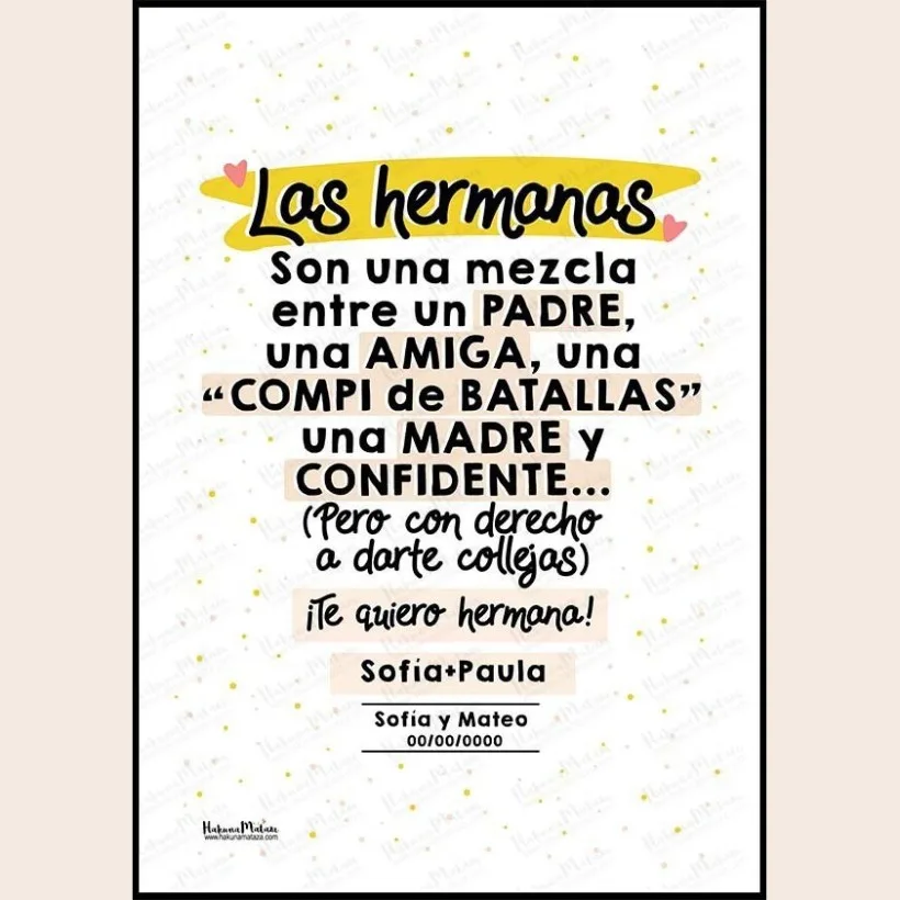 Lámina - Las HERMANAS son una mezcla entre... | Hakuna Mataza 2