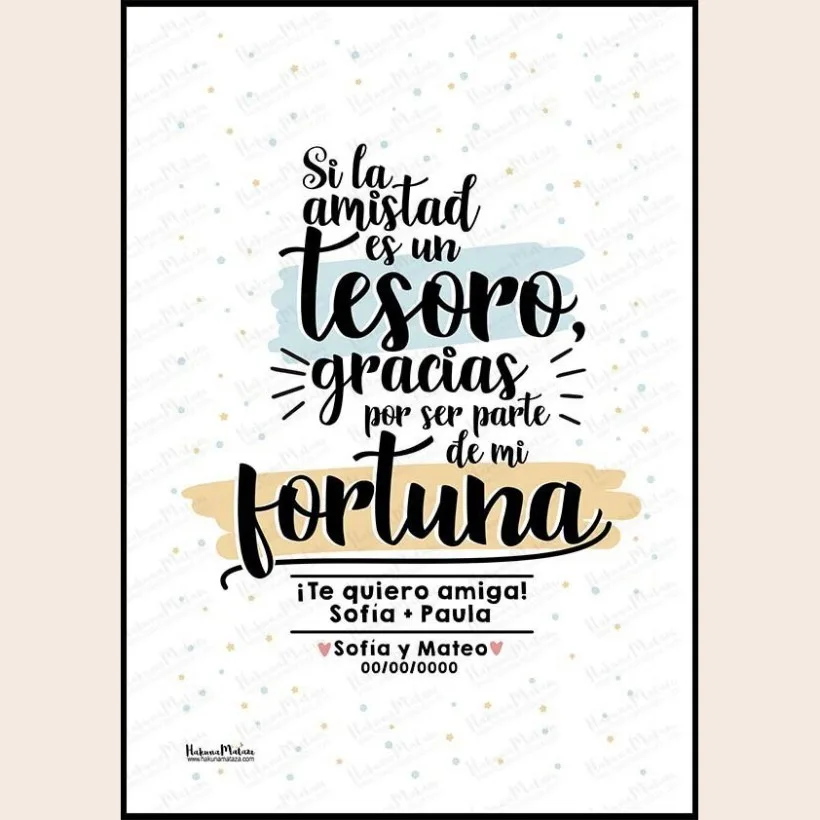 Lámina personalizada - Si la amistad es un tesoro 2