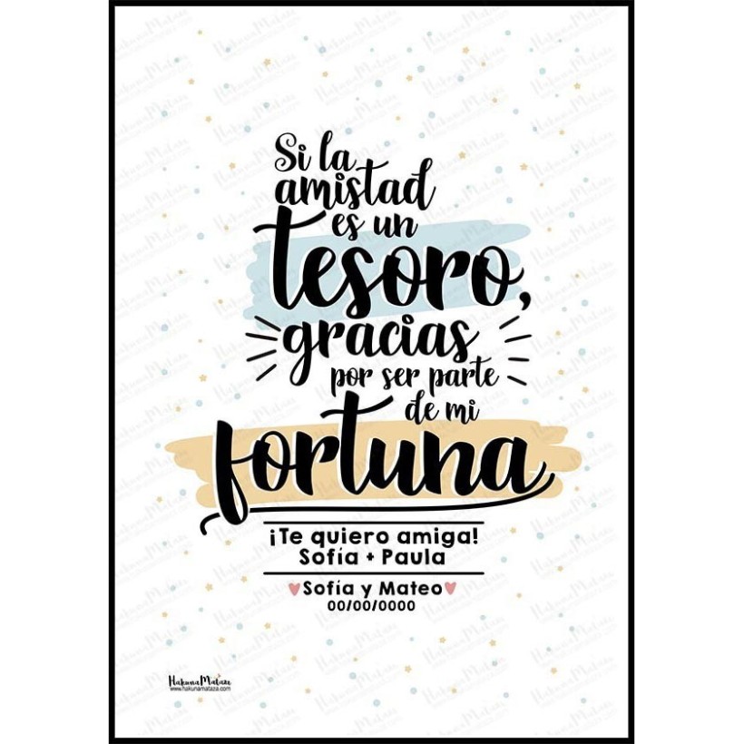 Detalle del diseño de la lámina con frase inspiradora