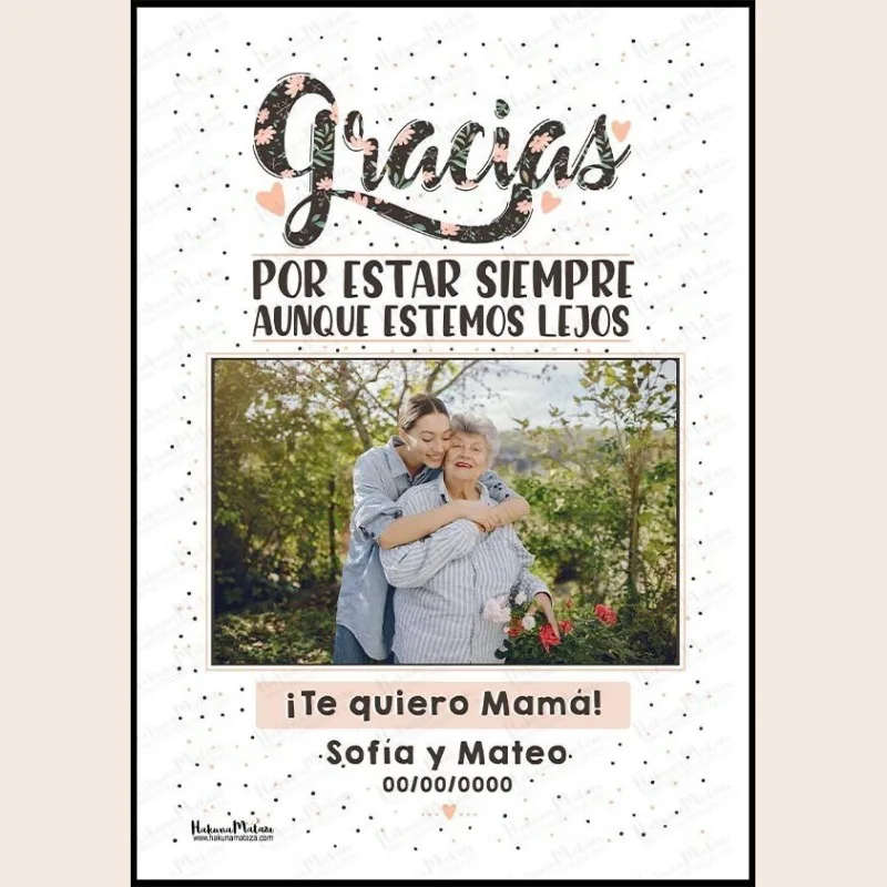 Lámina personalizada con foto - Gracias por estar siempre · detalle