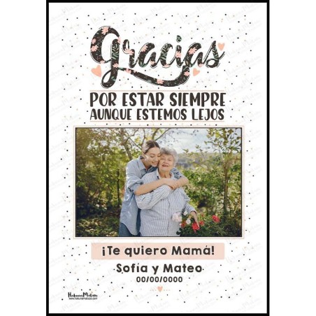 Lámina personalizada con foto - Gracias por estar siempre Lámina personalizada con foto - Gracias por estar siempre