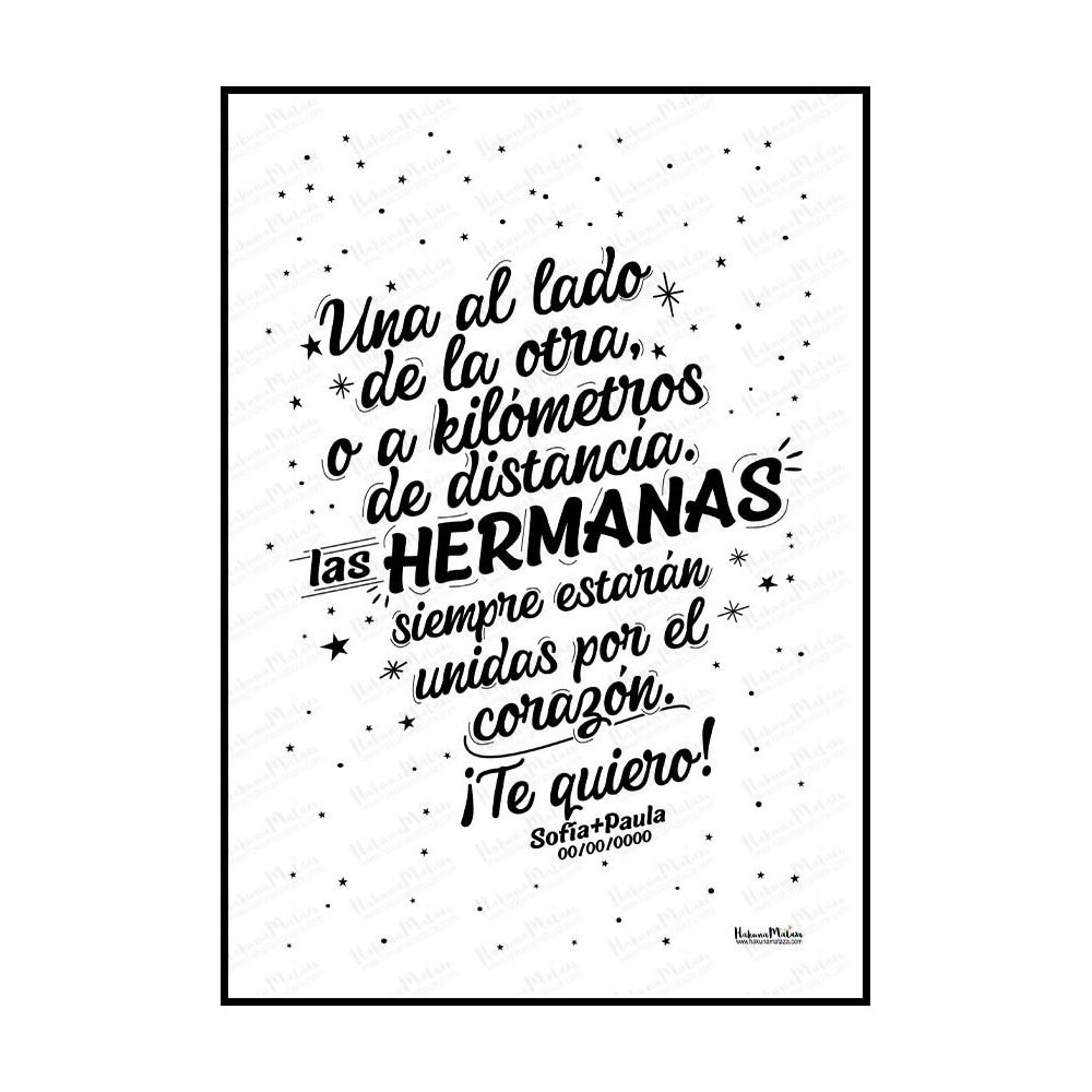Lámina - Las hermanas / hermanos están unidos por el corazón