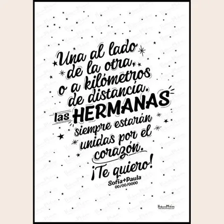 Lámina personalizada - Las hermanas / hermanos siempre estarán unidas · detalle