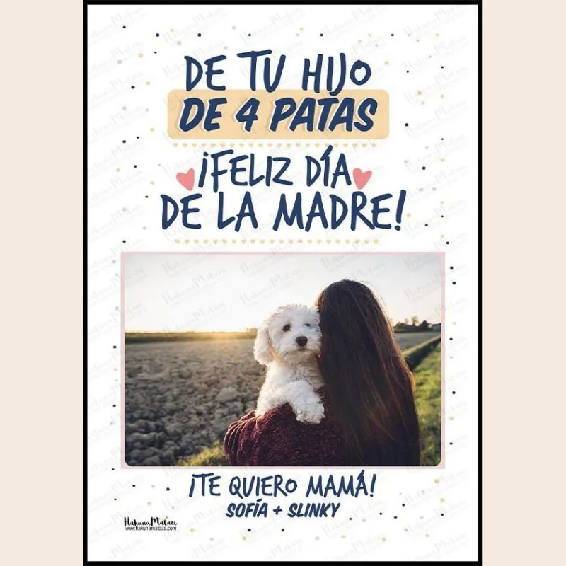 Lámina con foto - De tu hijo de 4 patas (Día de la Madre) · detalle