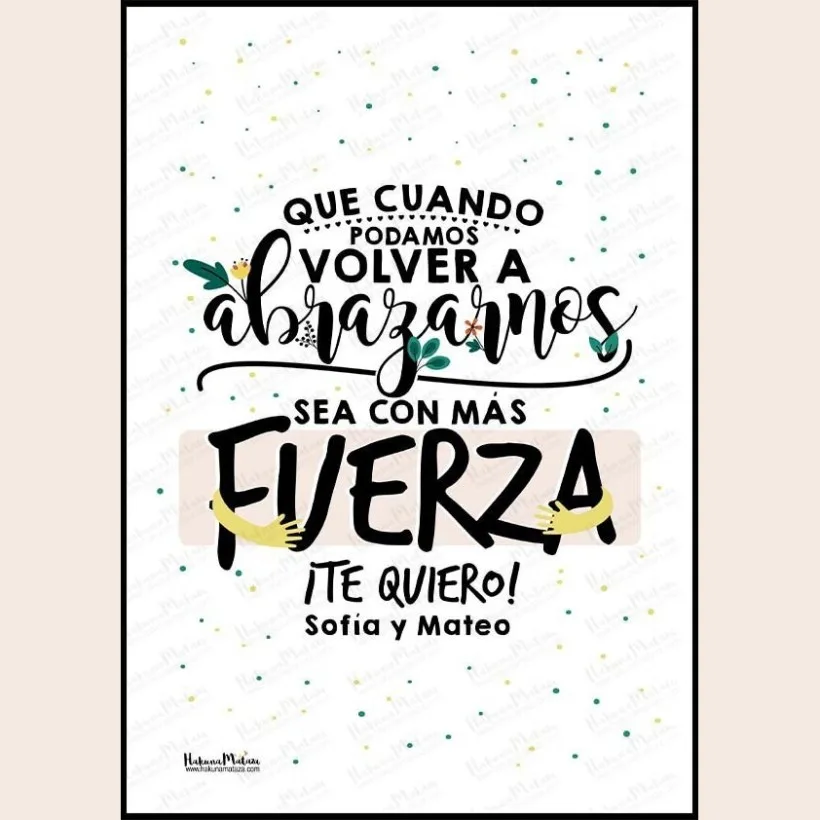 Lámina personalizada - Que cuando podamos volver a abrazarnos 2