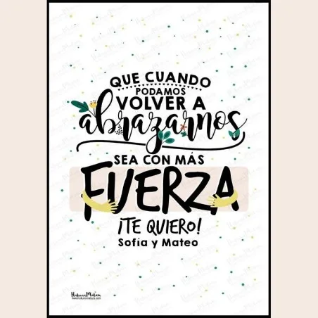 Lámina personalizada - Que cuando podamos volver a abrazarnos · detalle