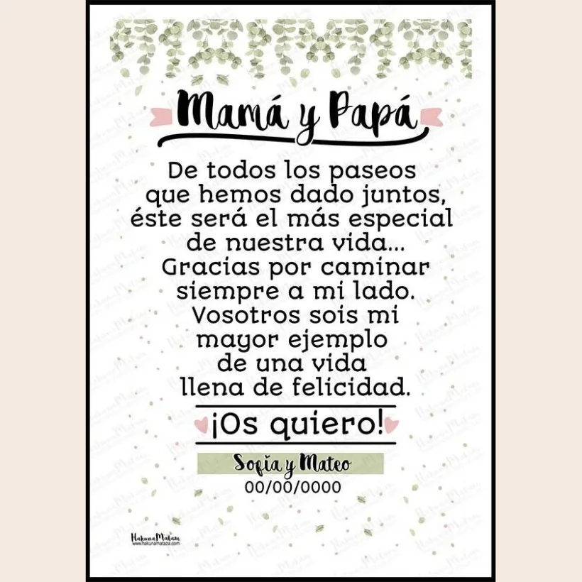 Lámina personalizada - Gracias por caminar siempre a mi lado | Hakuna Mataza 2