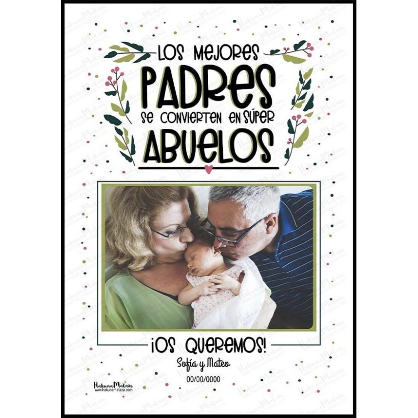 Lámina personalizada con foto - Súper abuelos que fueron...