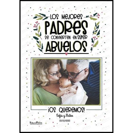 Lámina personalizada con foto - Súper abuelos que fueron padres