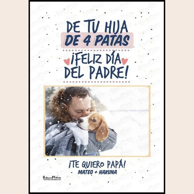 Lámina personalizada con foto - De tu hija de 4 patas (Día del Padre) · detalle