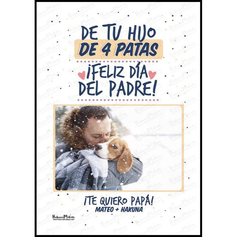 Lámina con foto - De tu hijo de 4 patas (Día del Padre)