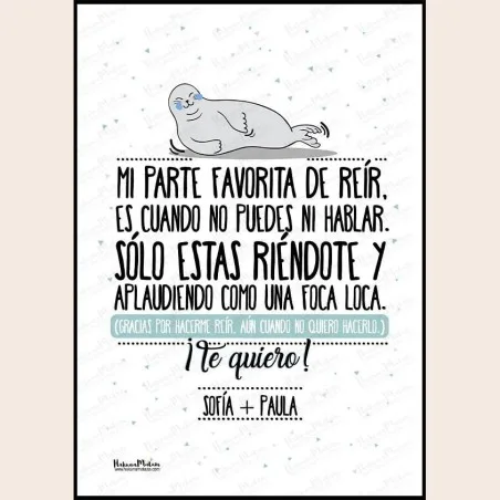 Lámina personalizada - Mi parte favorita de reír · detalle