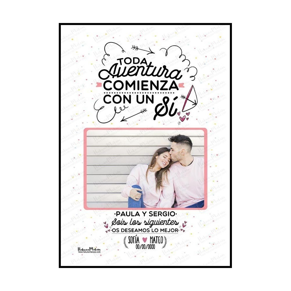 Lámina personalizada con foto - Sois los siguientes os deseamos lo mejor