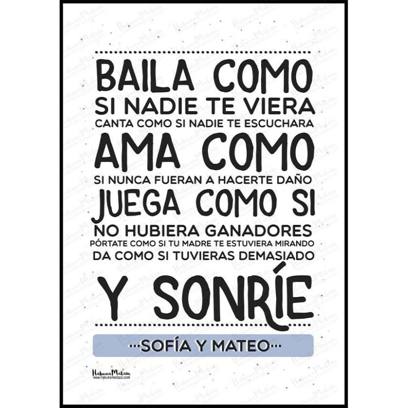Lámina personalizada - Vive como si nadie mirara