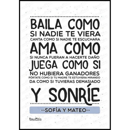 Lámina personalizada - Vive como si nadie mirara Lámina personalizada - Vive como si nadie mirara