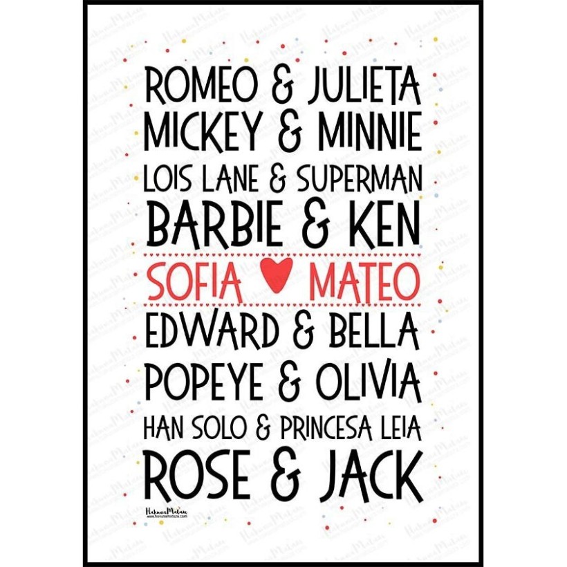 Lámina personalizada - Nuestro amor es de película